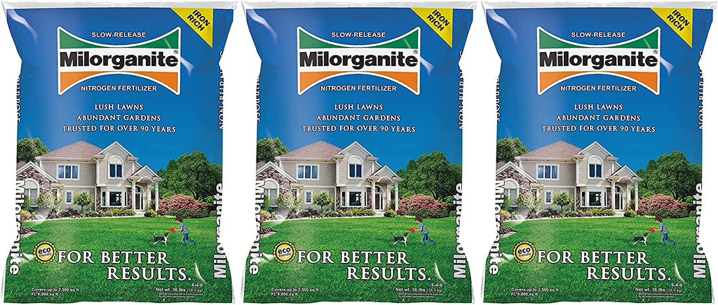MILORGANITE Organic Nitrogen Fertilizer, 32 lb, Pack of 3 - 0636