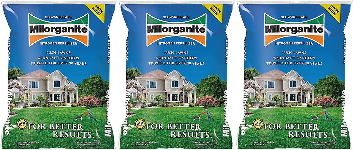 MILORGANITE Organic Nitrogen Fertilizer, 32 lb, Pack of 3 - 0636