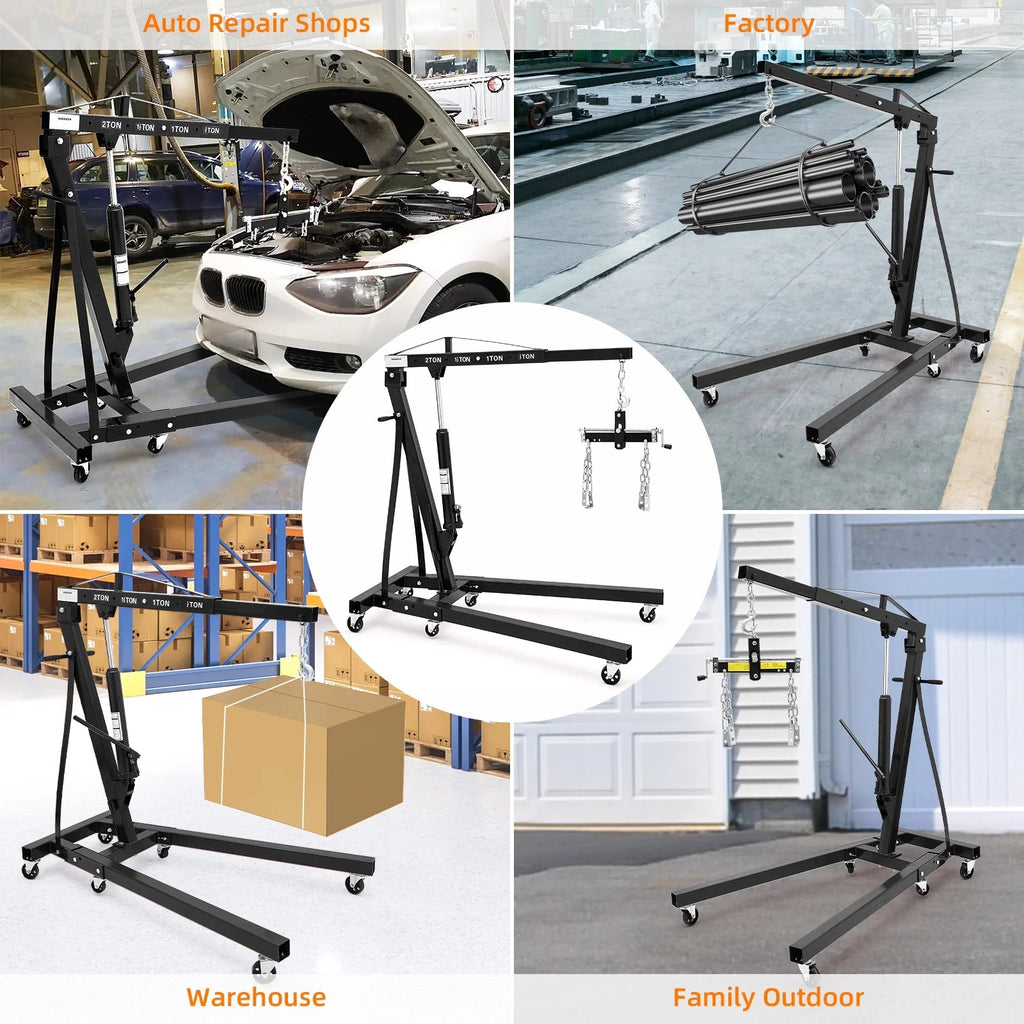 GARVEE 2 Ton Folding Hydraulic Engine Hoist With Lever