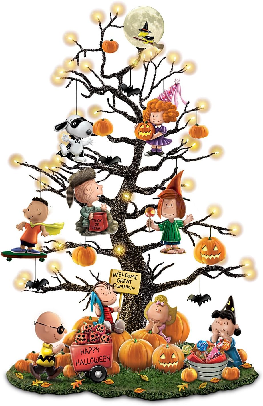 The Bradford Exchange PEANUTS It's The Great Pumpkin Halloween Tabletop Tree - 122936001