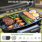 Brand-Man Portable Propane Gas Grill With Folding Cart And Push-Button Ignition