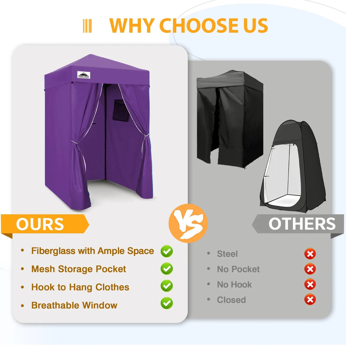 EAGLE PEAK Ultra Compact 4 ft x 4 ft Pop-Up Changing Room Canopy - Flex