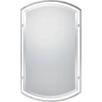 Bailey Street Symmetrical Arches Wall Mirror With Beveled Edge, Floating Frame, 21 Inches W X 35 Inches H - Brushed Nickel Finish
