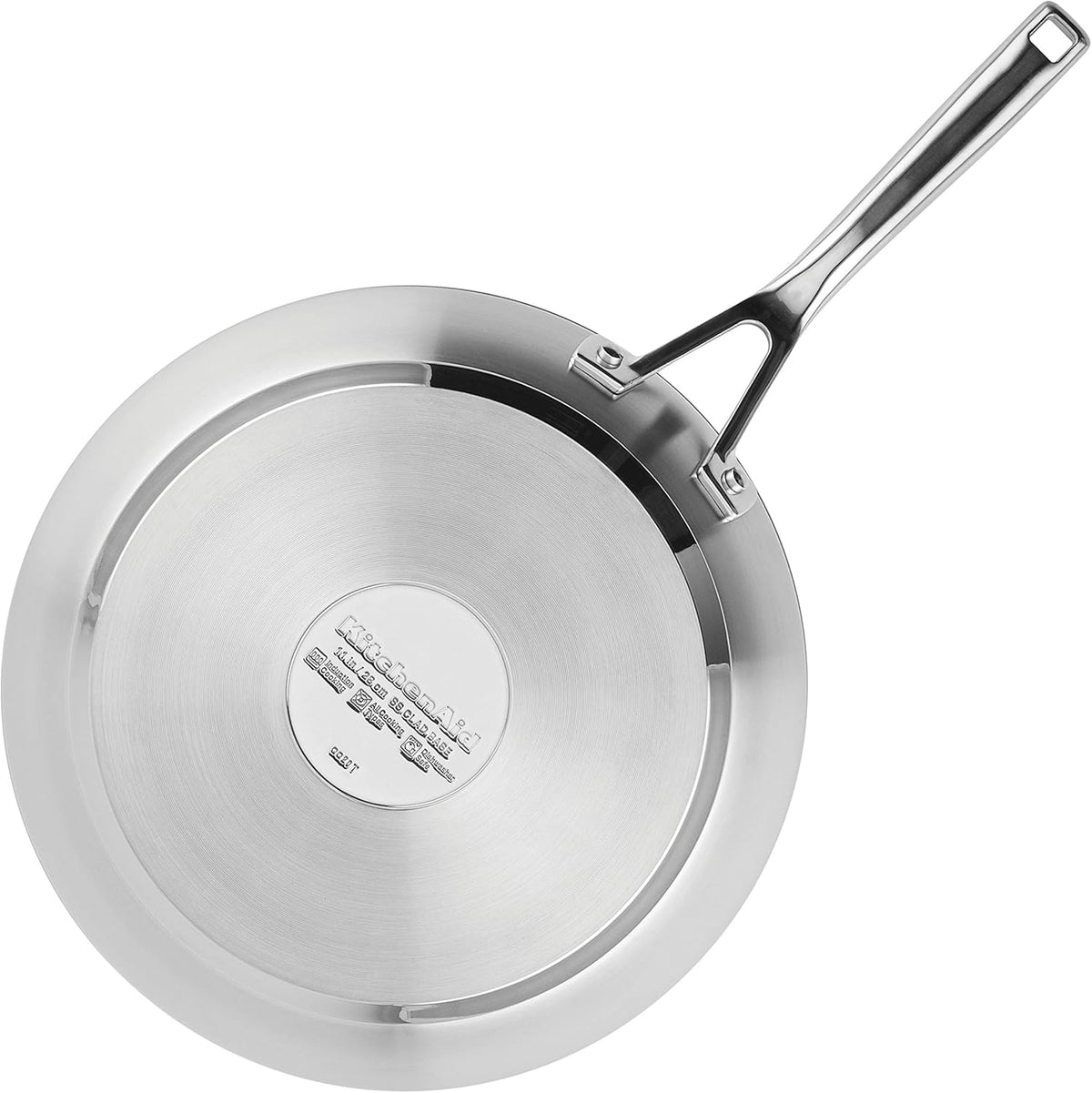 KitchenAid 10 Piece 3-Ply Base Brushed Stainless Steel Induction Cookware Set With Nonstick Grill Pan