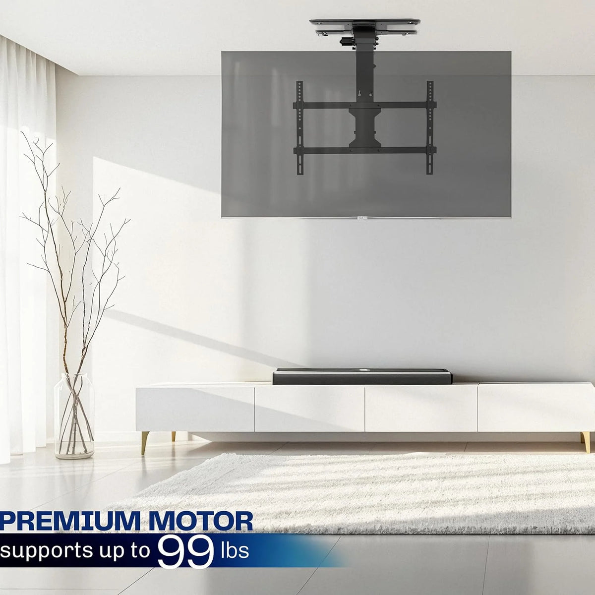 VIVO Motorized Ceiling TV Mount, 37-70 inch, 99 lbs, Black
