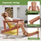 Solid Wood Adirondack Chair, Natural, 34 x 28 x 35 inch