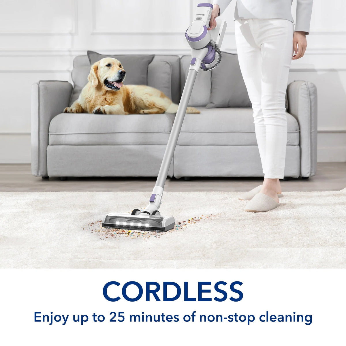 Tineco Restored Cordless Ultralight Stick Vacuum Cleaner For Hard Floors And Low-Pile Rugs - A10-D Plus