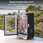 East Oak 30-Inch Outdoor Electric Smoker With Built-In Meat Probe And Side Loader