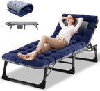Slsy 5-Position Adjustable Folding Lounge Chair And Cot - 75.2" x 25.6" x 11.8"