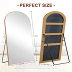 Arched Full-Length Wood Floor Mirror, Black Or Gold, 65x22/71x24/71x28/71x32
