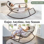 Oversized Outdoor Rocking Lounge Chair With Water-Resistant Cushions, 450 lbs Capacity