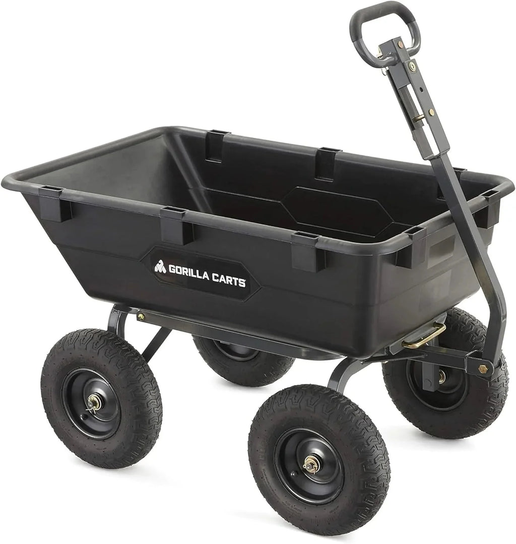 Gorilla Carts Utility Dump Wagon 6 Cubic Feet 1200 lb Capacity Black - GOR6PS