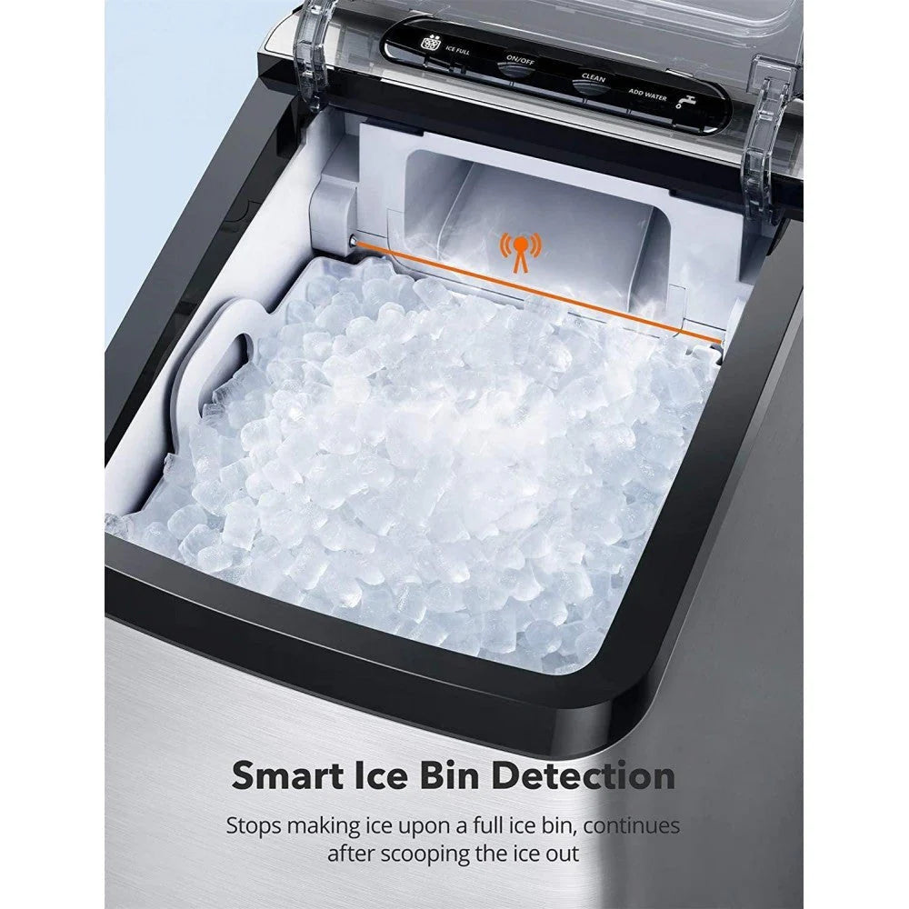 TAOTRONIC Countertop Nugget Ice Maker, 26lb Per Day, 3.3lb Ice Bin