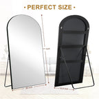 Arched Full-Length Wood Floor Mirror, Black Or Gold, 65x22/71x24/71x28/71x32