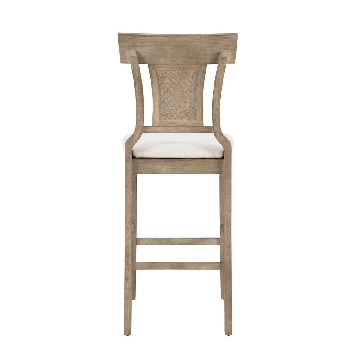 Linon Bar Stool 30 inch Rustic Brown Finish With Beige Fabric - Rylan