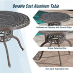 Cast Aluminum 5-Piece Patio Dining Set With 4 Swivel Chairs And Tempered Glass Table - Brown Or White