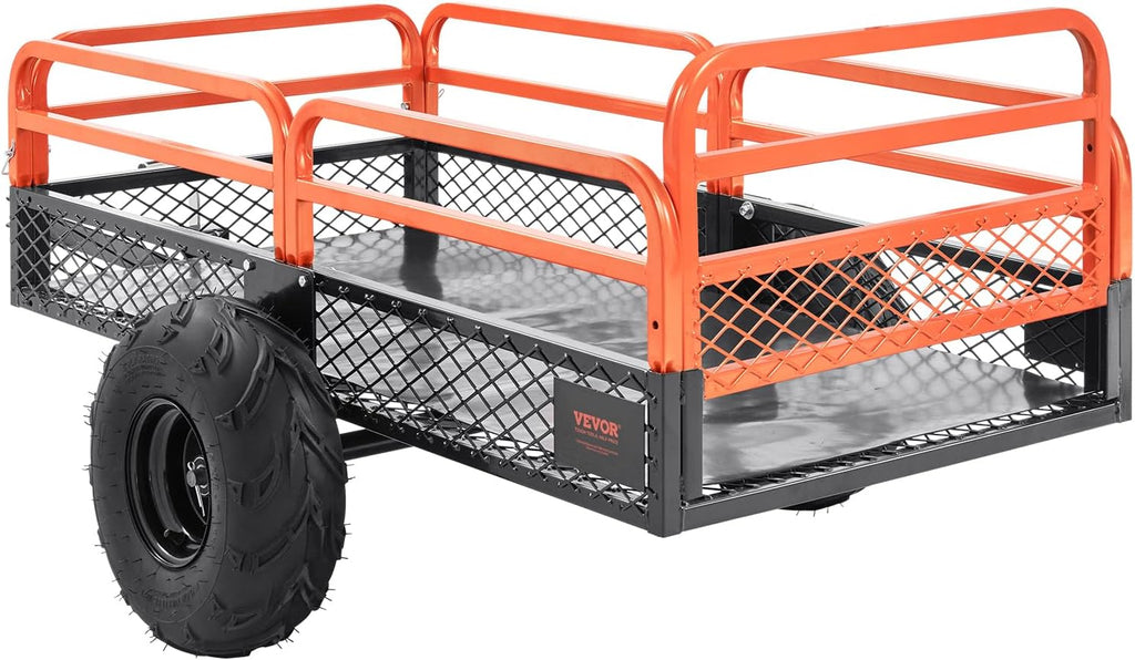 VEVOR ATV UTV Tow-Behind Dump Cart 1500 lb 15 cu ft