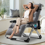 NAIZEA Zero Gravity Chair With Removable Cushion, Cup Holder, and Black Color