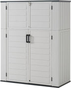 Aoxun Outdoor Storage Shed 61 Cu.Ft White Resin With Floor