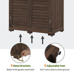 MCombo Tall Garden Wood Storage Shed, Brown - 1.52 x 2.85 ft