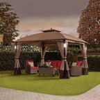 Moorehead Steel Patio Gazebo 12 Ft W x 10 Ft D