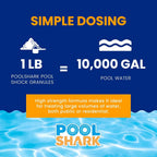 POOL SHARK Calcium Hypochlorite Pool Shock Chlorine Granules, 68%, 50 lbs - CH50
