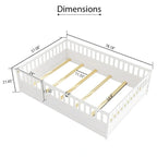 Montessori Children's Floor Bed With Support Slat, Twin / Full, Pine And Plywood