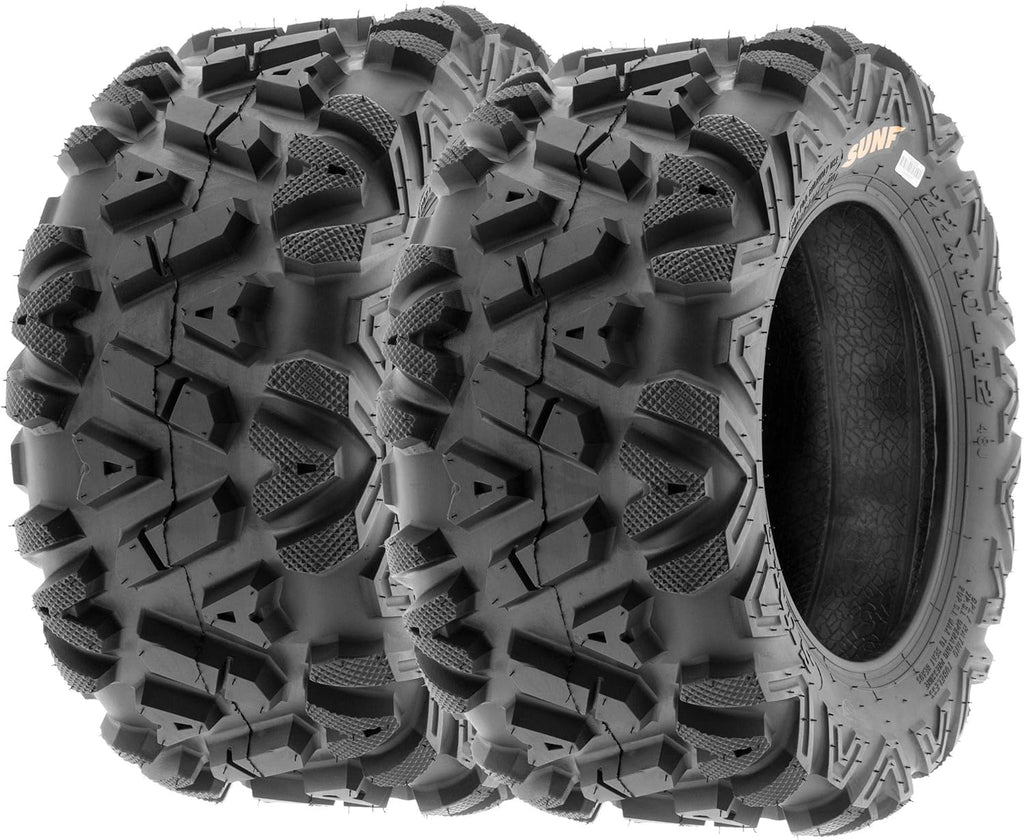 ATV UTV All-Terrain Replacement Tires Set Of 4, 25x8-12 Front And 25x10-12 Rear