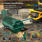 Landzie 24-Inch Walk-Behind Compost Spreader With Metal Mesh Basket