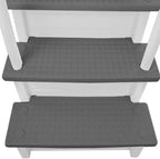 Non-Slip Pool Entry Steps, Grey Aluminum, 122-137 cm Installation Height, 136 kg Max Load