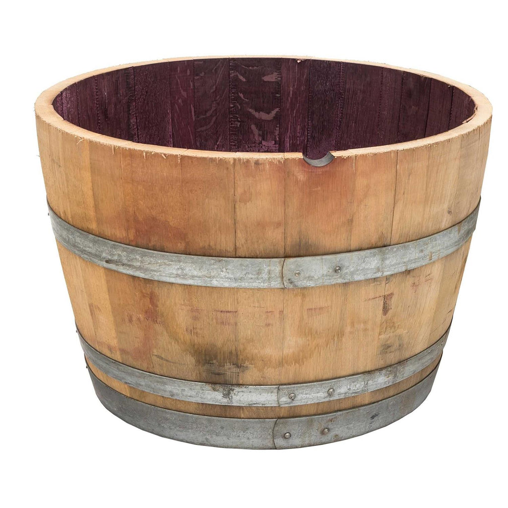 Real Wood Products Half Oak Barrel Planter - 17.5in x 22.5in x 26in