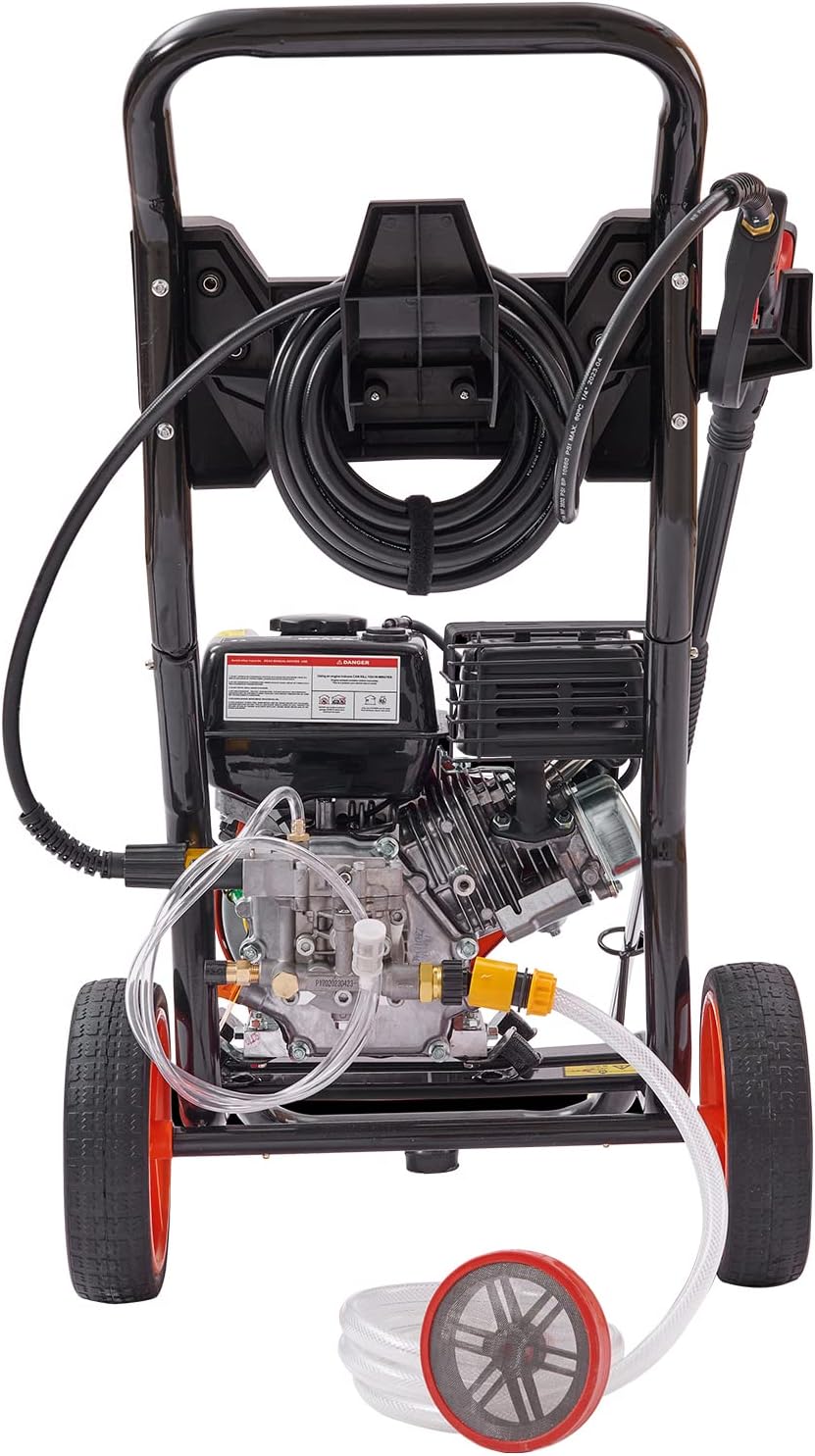 VEVOR Gas Powered Pressure Washer 3400 PSI 2.6 GPM With 5 Quick Connect Nozzles - Copper Pump