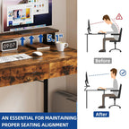 Computer Desk With 3 Fabric Drawers And Monitor Stand