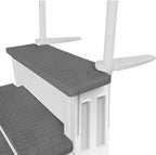 Non-Slip Pool Entry Steps, Grey Aluminum, 122-137 cm Installation Height, 136 kg Max Load