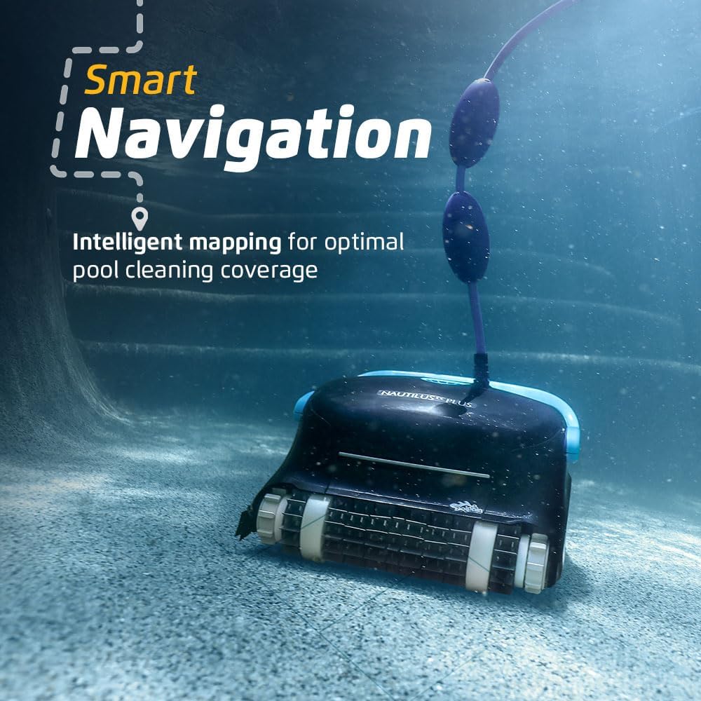 Dolphin Robotic Pool Vacuum Cleaner With Wi-Fi Control And Universal Caddy For Pools Up To 50 FT - Nautilus CC Plus