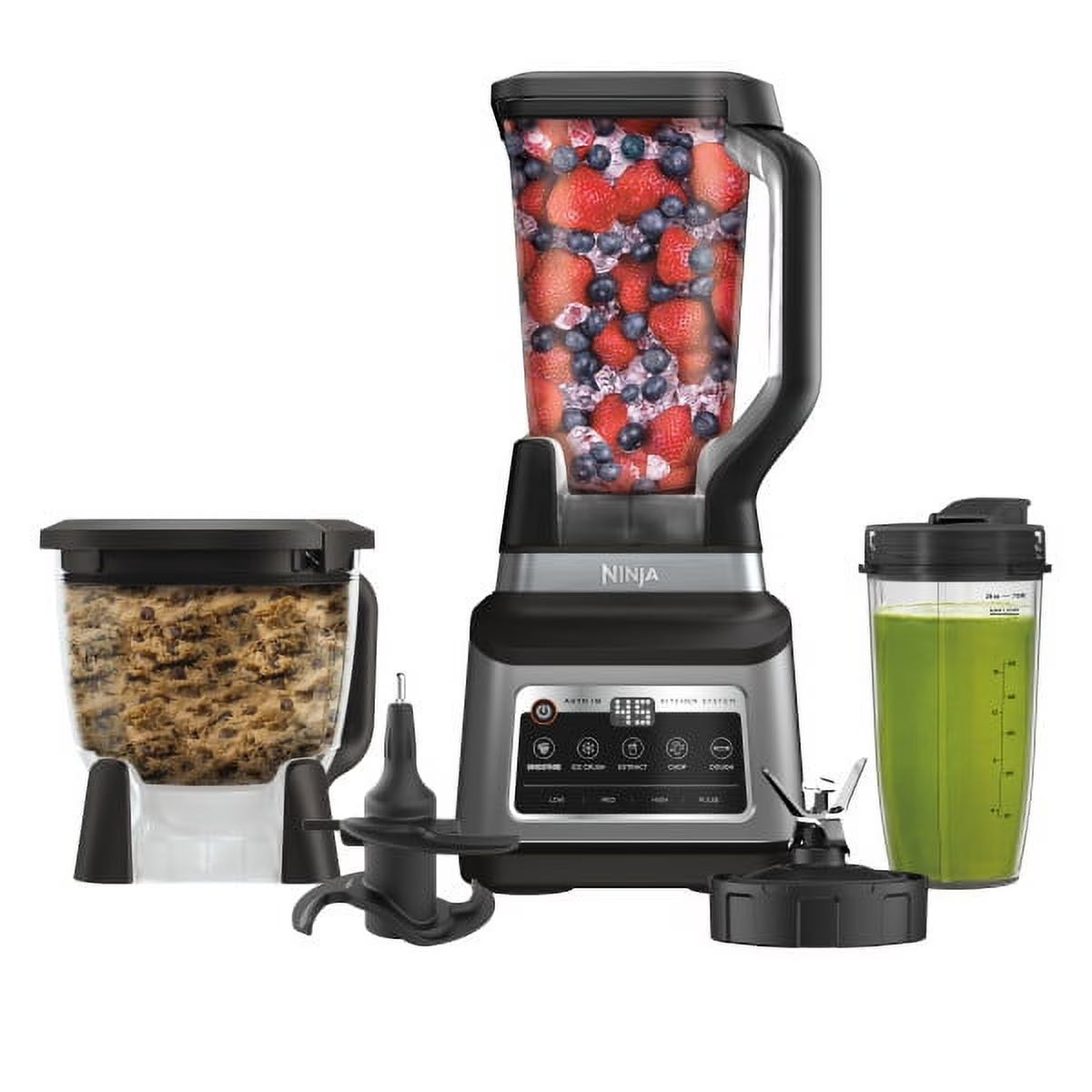 Ninja Professional Plus Kitchen System, 1400 Watts, 72 oz Blender Pitcher, 64 oz Processor Bowl, 24 oz To-Go Cups - BN800