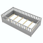 Montessori Children's Floor Bed With Support Slat, Twin / Full, Pine And Plywood