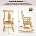 Costway Rubber Wood Rocking Chair, White, 22 x 32 x 44 in, 300 lbs