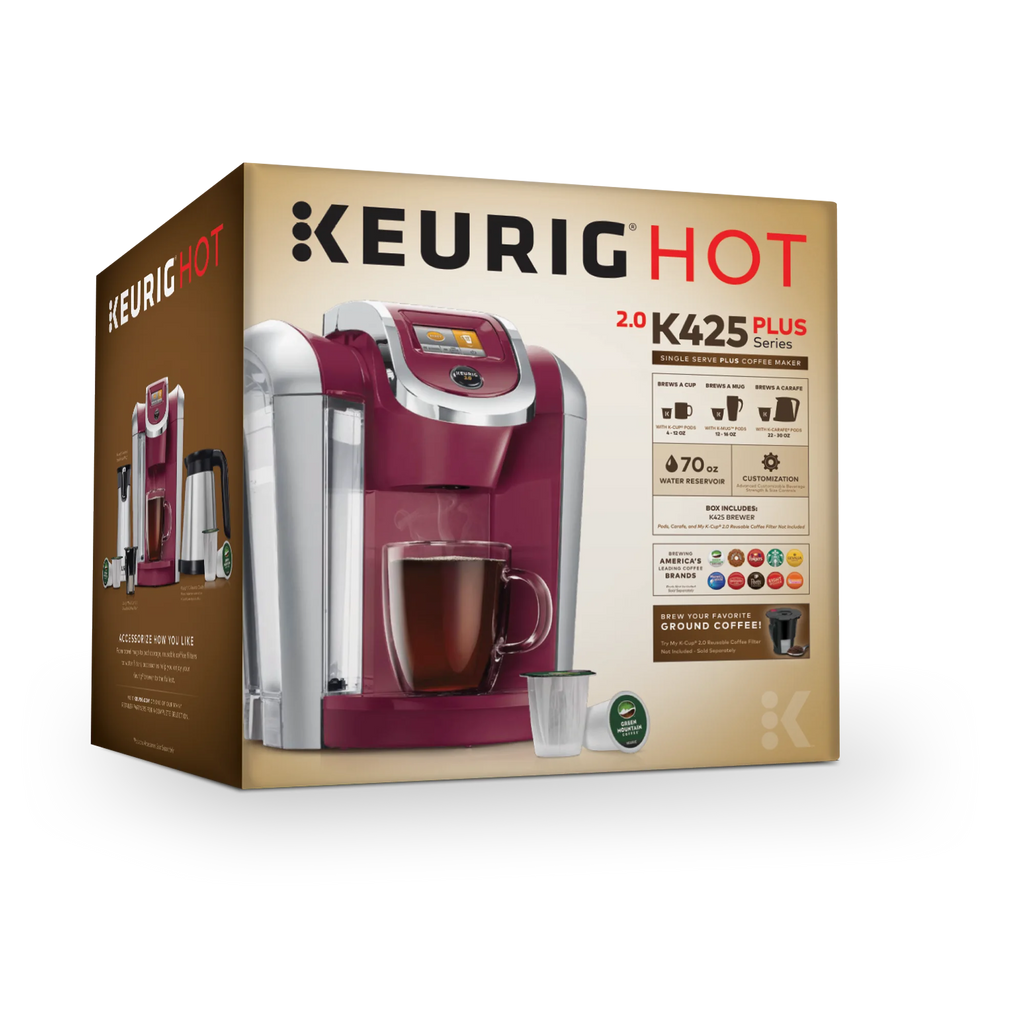 Keurig Single Serve K-Cup Pod Coffee Maker, Vintage Red, 70oz - K425