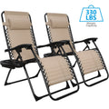 HomGarden Steel Zero-Gravity Chair 2 Pack - Beige