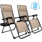 HomGarden Steel Zero-Gravity Chair 2 Pack - Beige