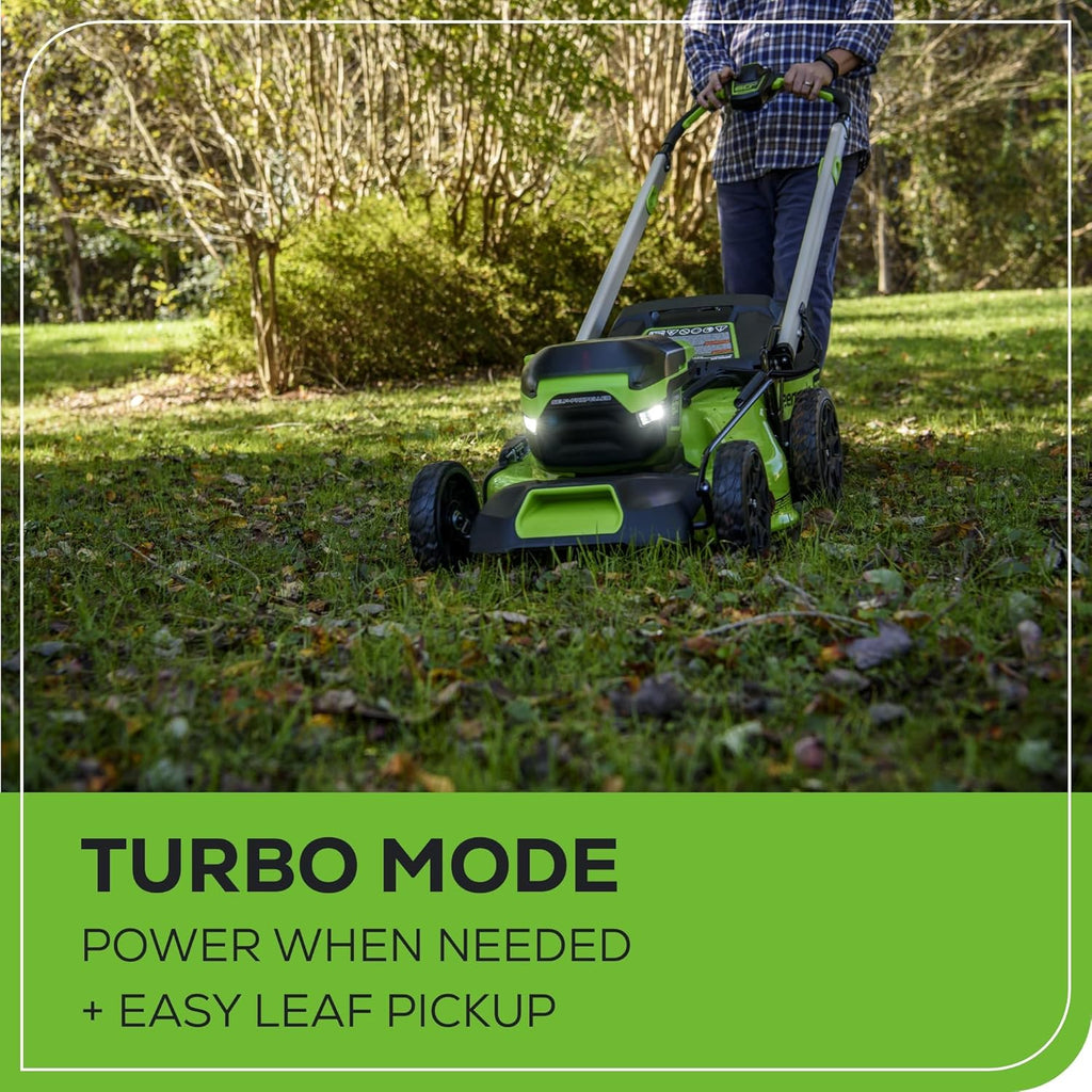 Greenworks Cordless Self-Propelled Lawn Mower 60V 21in - 2 x 4.0Ah Batteries