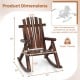 Outdoor Adirondack Rocking Chair For Adults, Solid Fir Wood And Pine Wood, Brown/Natural