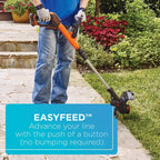BLACK+DECKER 20V Max Cordless Trimmer/Edger With Easy Feed, 12-Inch, 2 Batteries - LSTE520