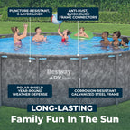 Bestway Above Ground Pool Set, 18 ft x 52 in, Dark Marble - APX 365