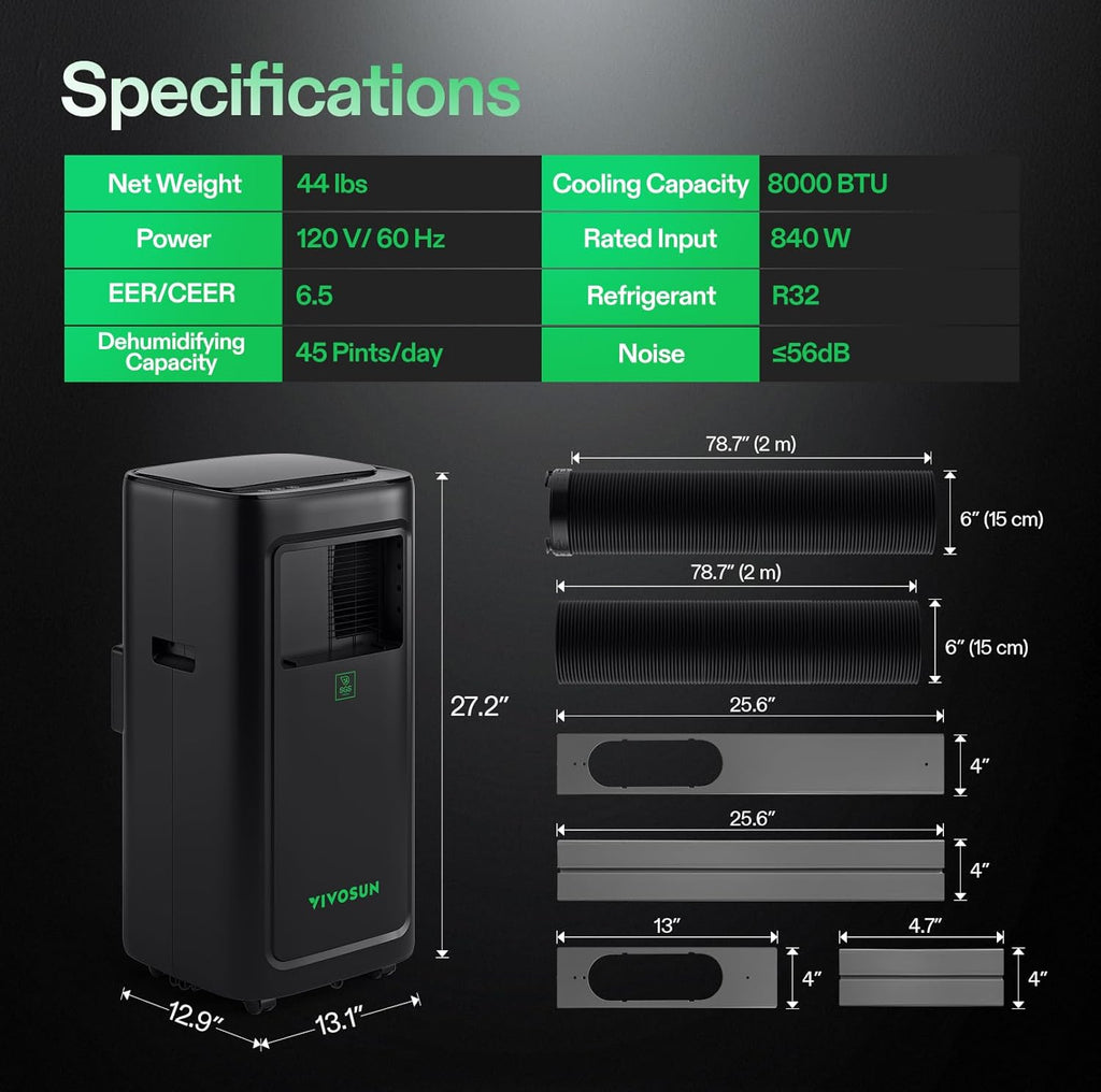 VIVOSUN Smart Air Conditioner 8000 BTU 4-in-1 - C08