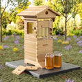 AUSHIVE Wax-Coated Cedarwood Beehive Kit With 4 Beehive Frames And 6 Brood Frames - Beige