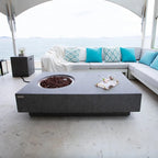Elementi Outdoor Lunar Fire Bowl 42 Inches Grey Glass Reinforced Concrete Natural Gas Fire Pit Table