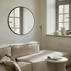 Round Bathroom Vanity Mirror, 24x24 / 36x36, Black, Brushed Gold or Silver