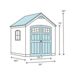 Lifetime Plastic Storage Shed 8 ft. W x 15 ft. D, Desert Sand - 60075